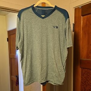 The North Face Green and Blue Short Sleeve Tee